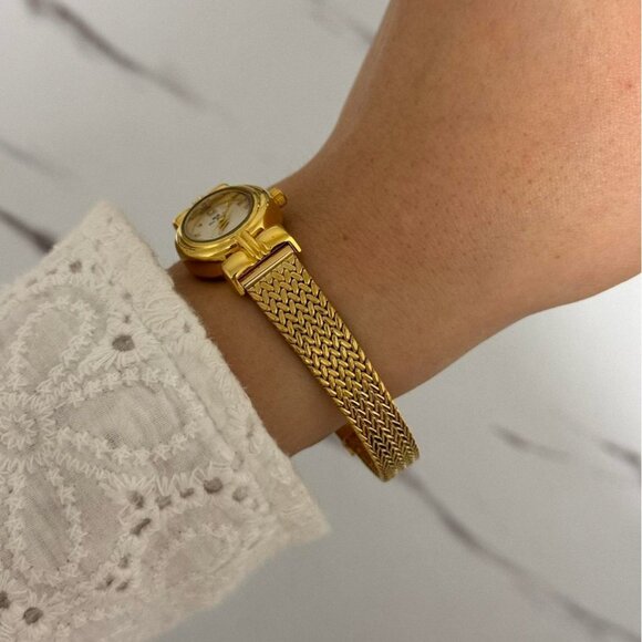 Sku0453 Retro Gold White dial Women Casual‎ Bracelet Oval Watch + gift bag main image 4